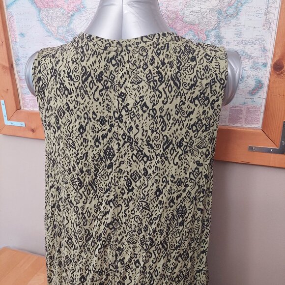 Pennington's Green and Black Patterned Sleeveless Top Scoop Plus Size Womens 1X - Picture 5 of 9